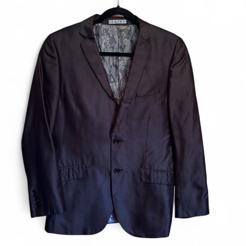 Tazio Italy Hand Tailored Super 120’s Wool Blend Blazer Jacket 36S